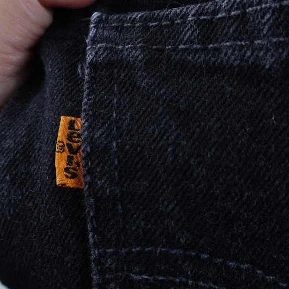 Vintage Levi's 505‎ Orange Tab Straight Leg Black Denim Jeans Mens W30 L34 USA